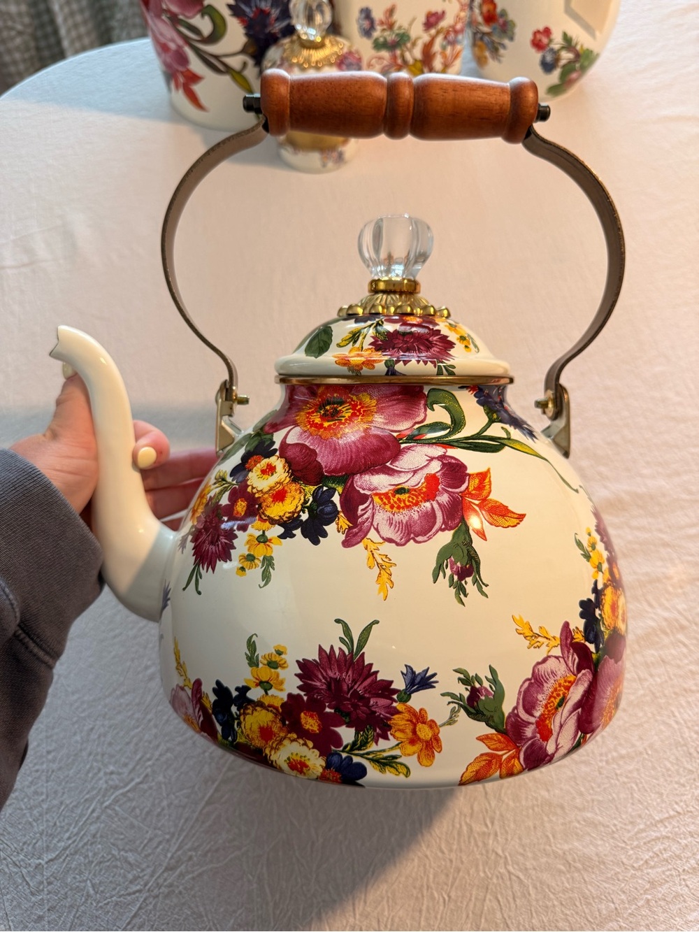 Mackenzie Childs Floral Market Tea Kettle